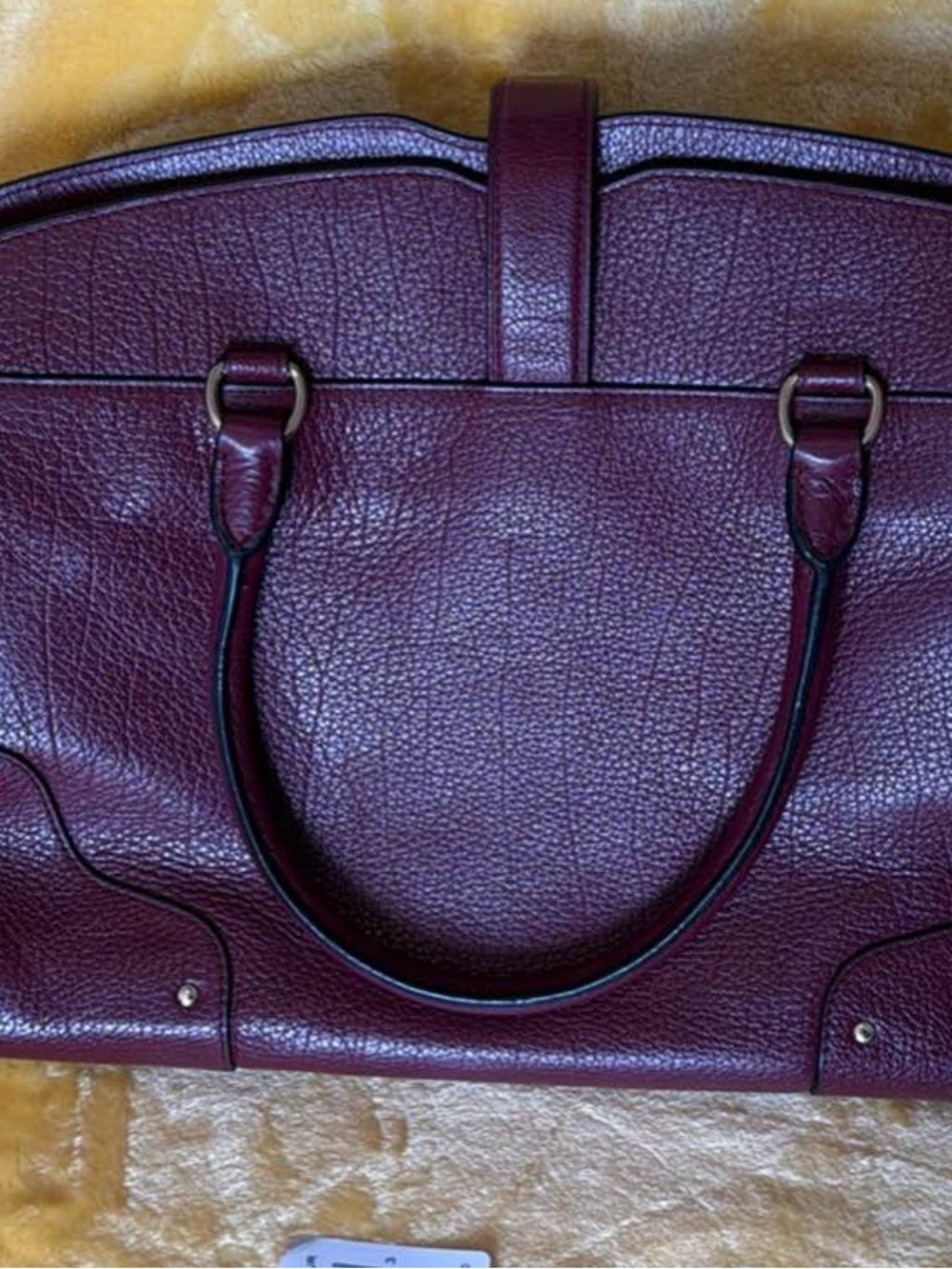 COACH Mercer 35 Pebbled Leather Satchel in burgundy. Like new - Picture 7 of 9